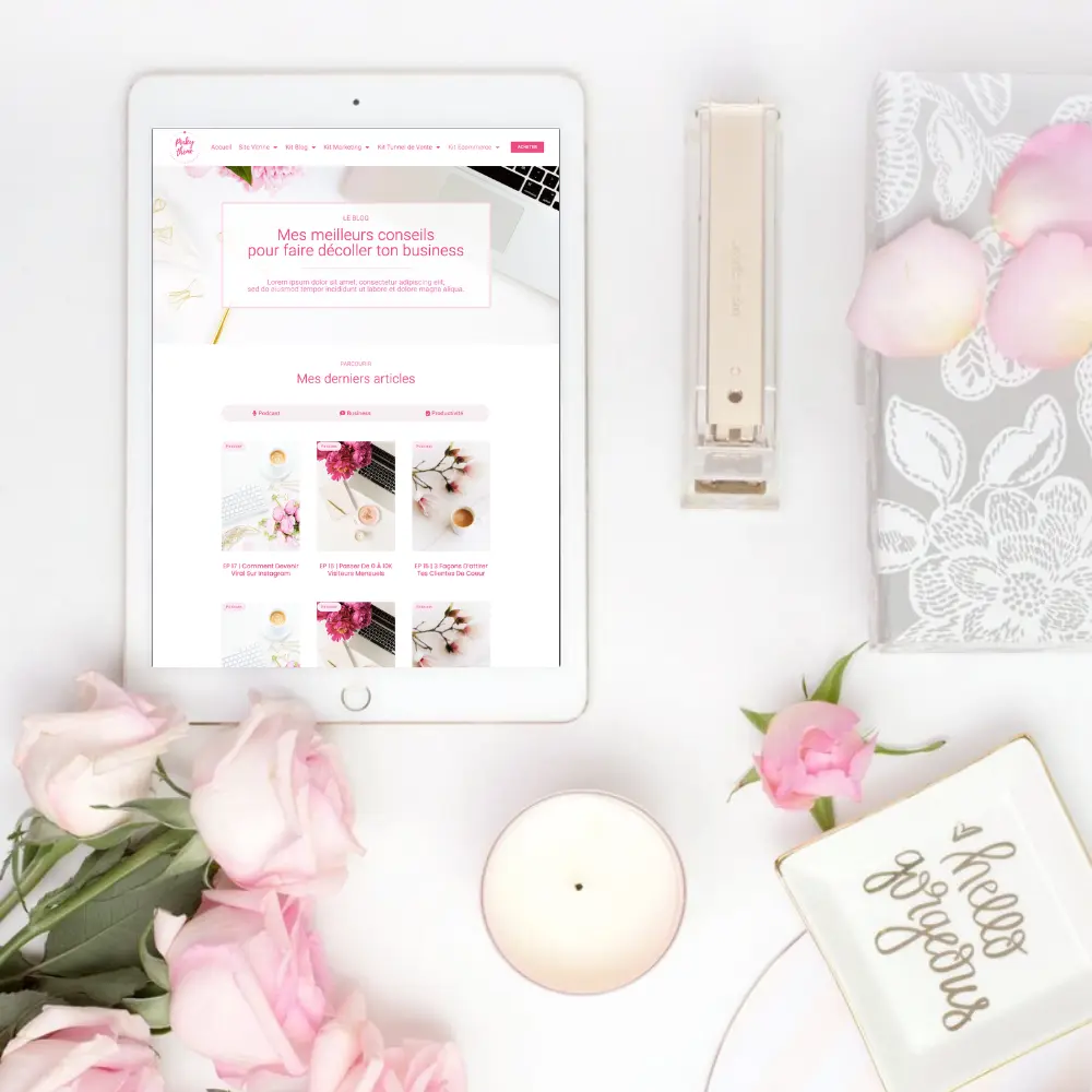Kit Blog Venusian Pinky 7 Vignette Kit Blog Pinky, template wordpress, elementor, feminine desktop, ipad, femme entrepreneur, coaches, formatrice en ligne, thérapeutes, entrepreneurs spirituelles, holistique, bien être