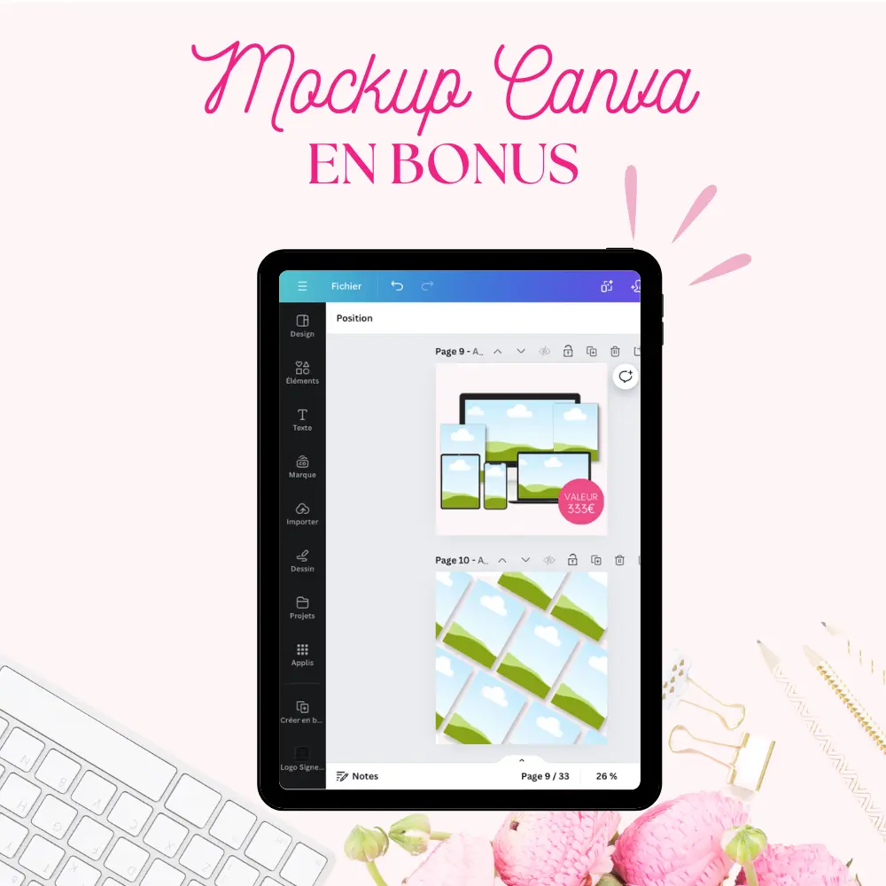 Kit Blog Venusian Pinky 8 Vignette Bonus Mockup Canva Kit Template Wordpress