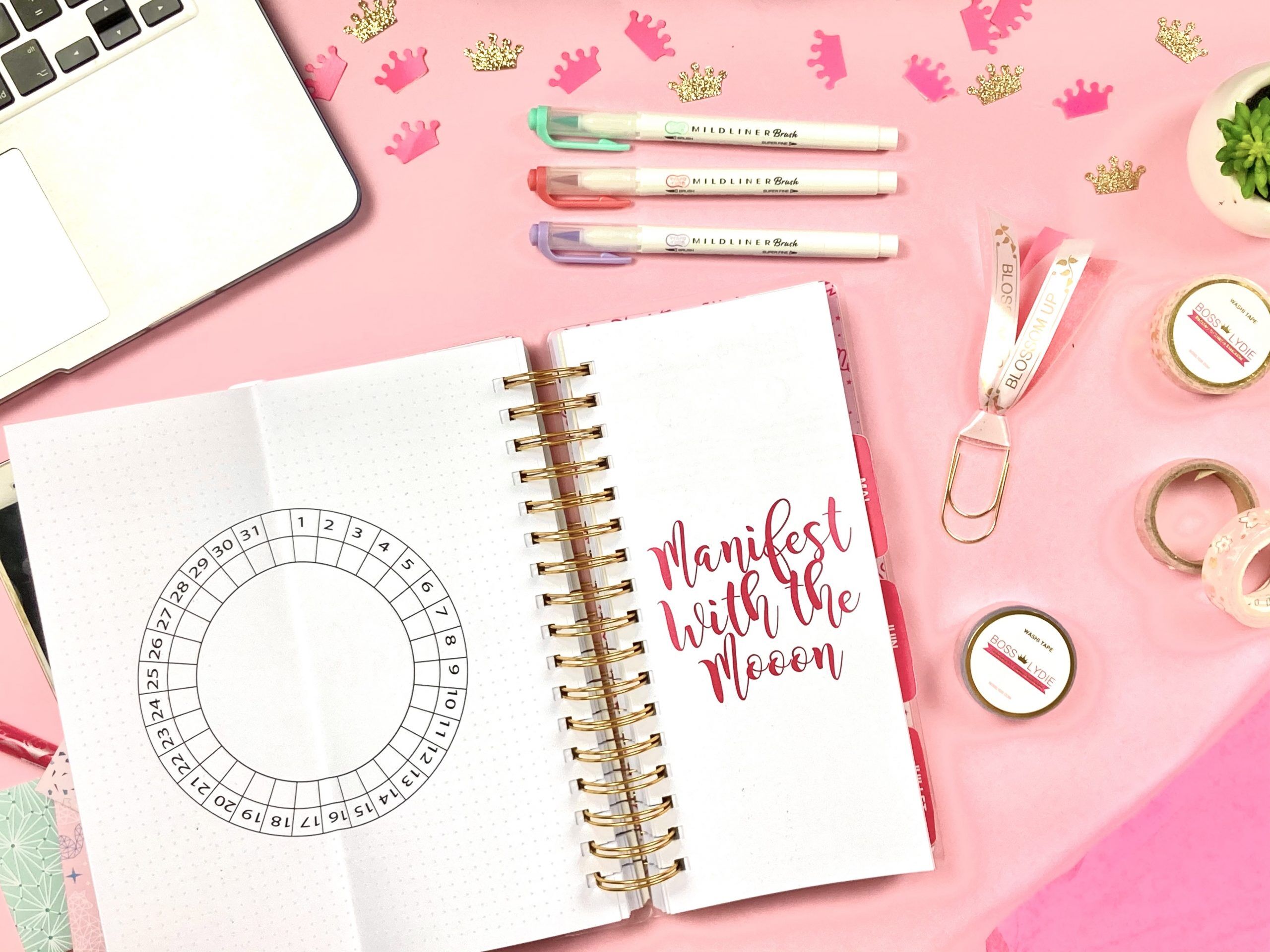 Astro Productivity Planner <br>(Collection African Queen) 5 Image Page Moon Mandala Intérieure Astro Productivity Planner