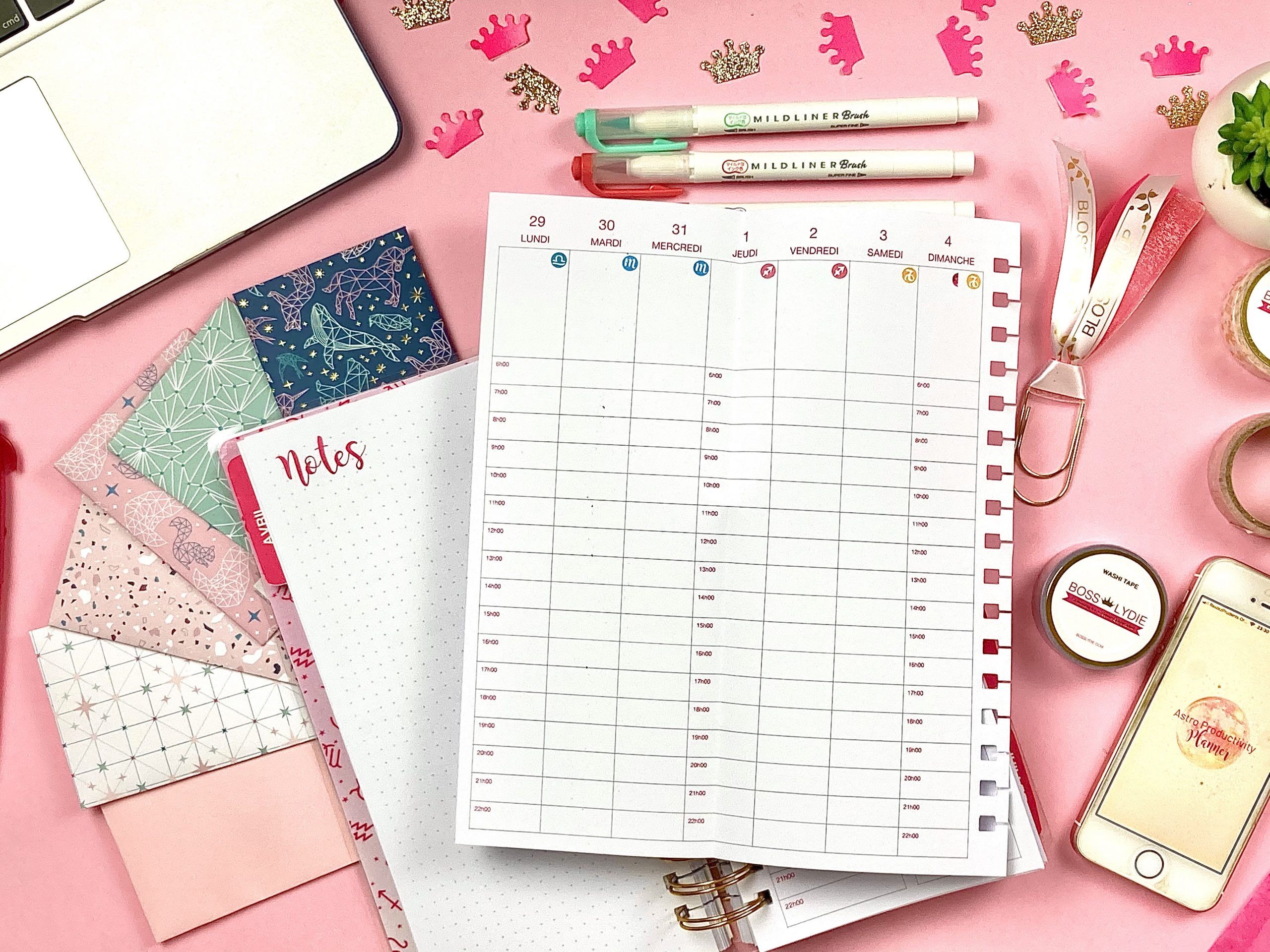 Astro Productivity Planner <br>(Collection African Queen) 9 Image Vue Hebdo Astro Productivity Planner