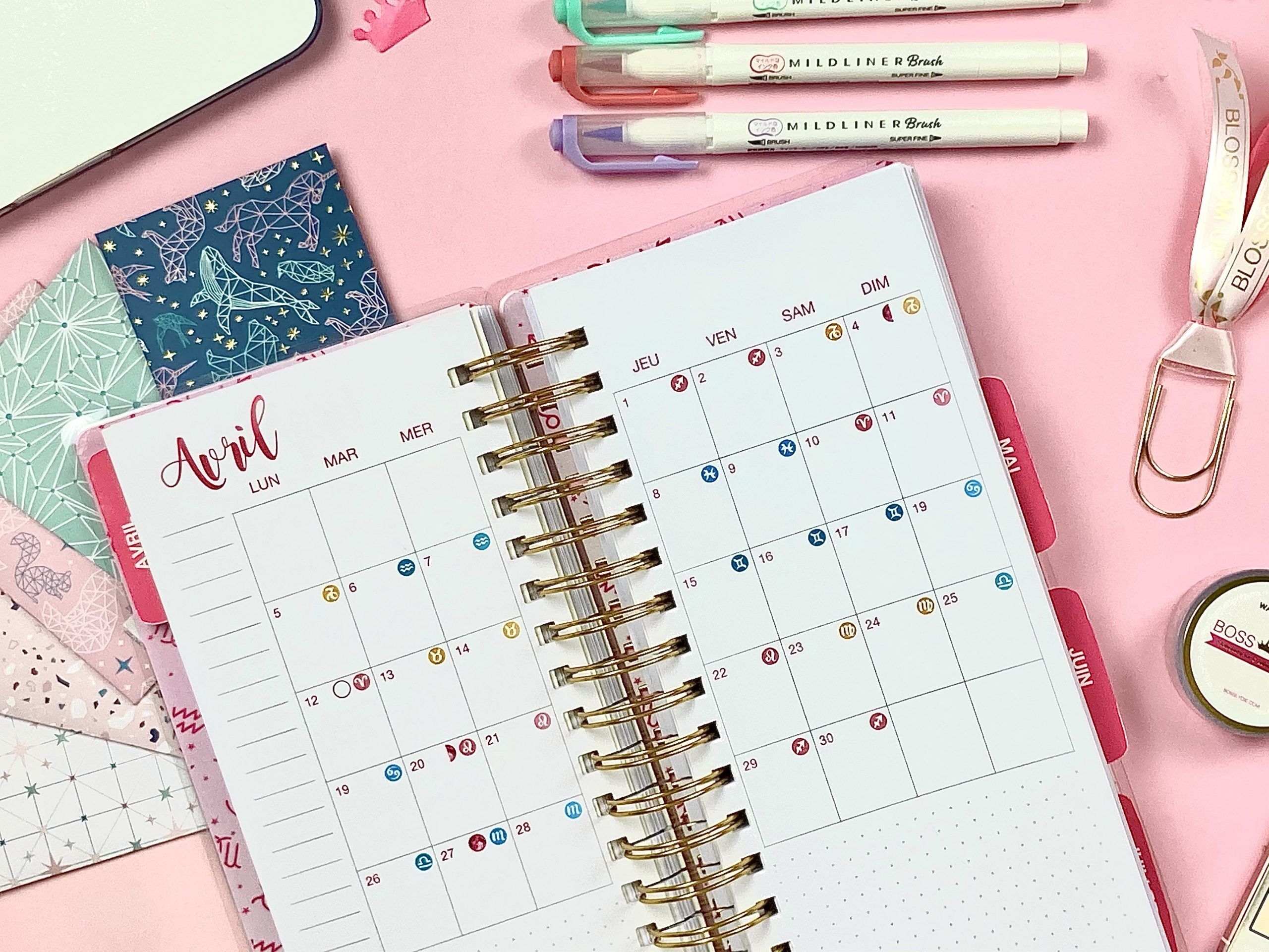 Astro Productivity Planner <br>(Collection African Queen) 8 Image Vue Mensuelle Astro Productivity Planner