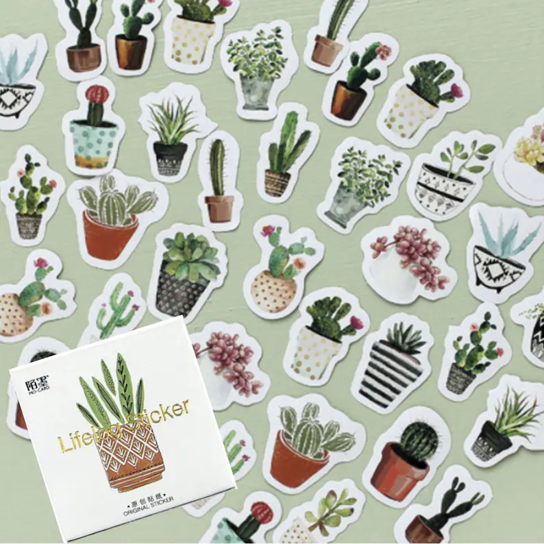 Stickers Planner Cactus & Plantes Vertes | 45 Autocollants Tropicaux Aquarelle 1 Stickers Planner Cactus & Plantes Vertes | 45 Autocollants Tropicaux Aquarelle